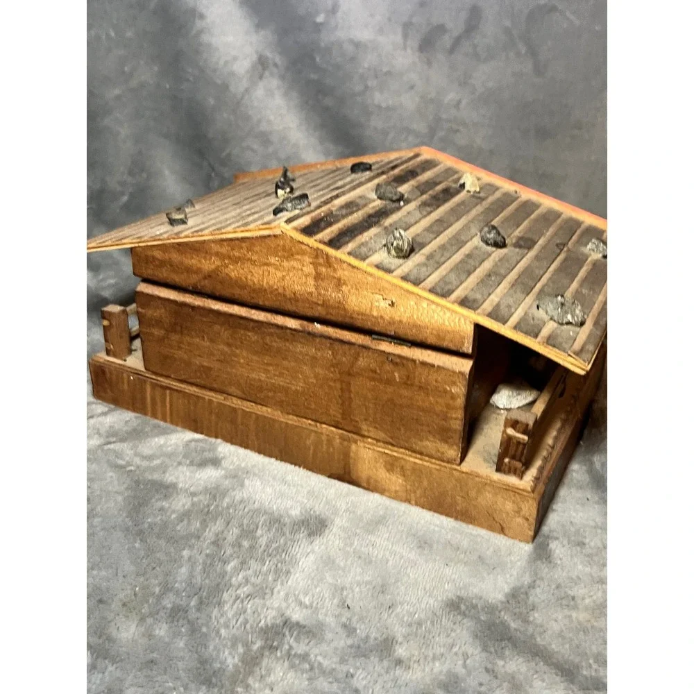 Vintage Reuge Swiss Chalet Music Box Jewelry Display Alpine Diorama READ